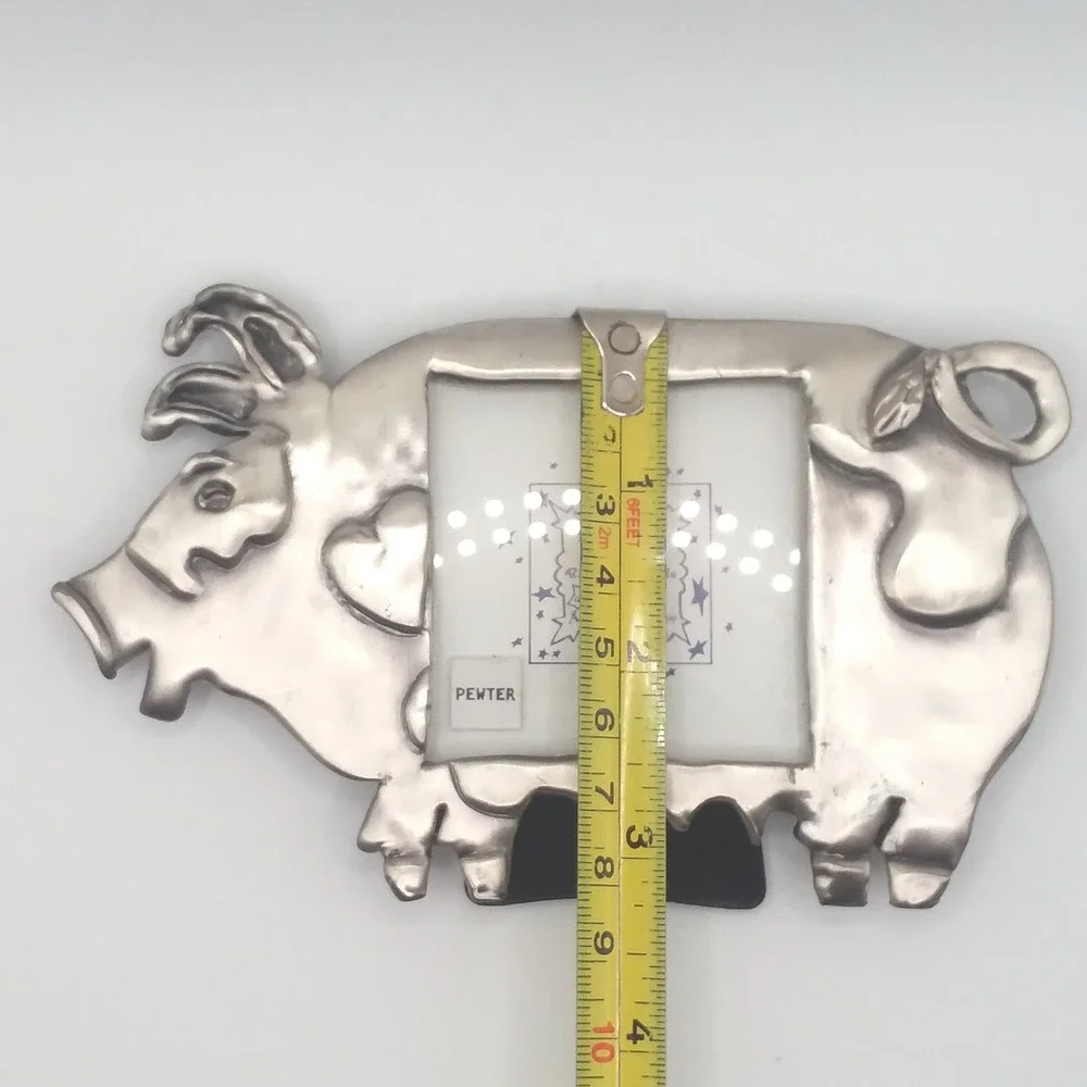 Vintage‎ Ashleigh Manor  Pig Pewter Picture Frame Ruth Reynolds Folk Frames 1996